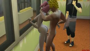 Naruto se folla a sakura anal en frente de su marido cornudo sasuke quiere matar a naruto