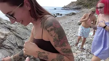 Pickup On The Beach Ended With An Orgy In A Public Place