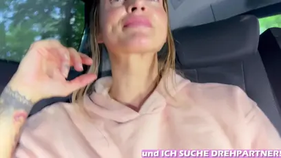 German girl secretly masturbate in taxi