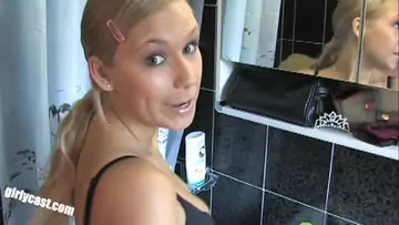 Anni s and sherly hot lesbo and dildo action
