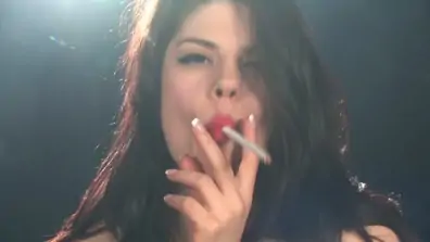 Lucia love all white chain smoking masturbation with big black dildo