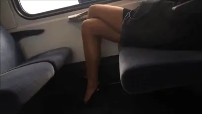 Amazing legs soles in nylons footplay dangle