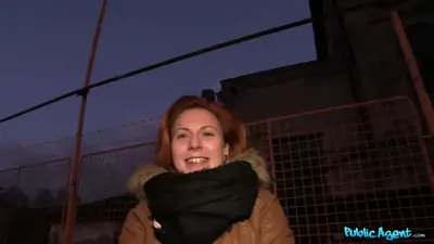 Eager redhead milf flashes breasts for cash