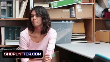 Tanned beauty kat arina caught shoplifting in a store