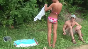 Vicktoria tiffany in blowjob and hardcore sex in an outdoor sex video