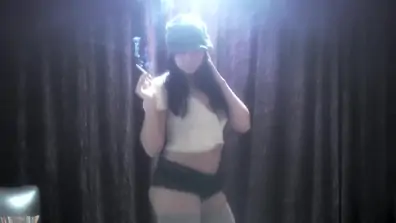 Delightful young bimbo is eager to smoke and show off her b