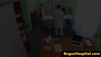 Bigtitted euro patient gushes while fingerfucked