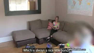 Skinny blonde in hot casting sex