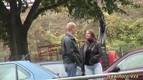 German stepmom picked up for outdoor sex