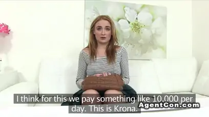 Tall blonde fucks fake agent after casting