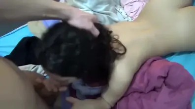 A brunette is riding a dick