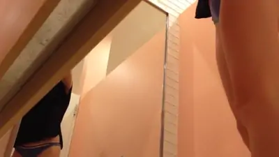 Skinny college girl babe inside dressing room