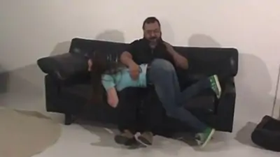 Brunette teenie spanked