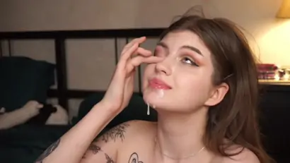 Linamigurtt compilation of the five cumshot on face