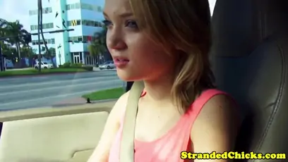 Short teeny facialized in a car talks a walk