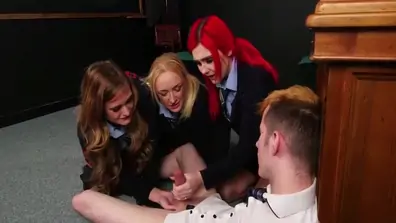 British femdom students 18 wank off teacher in his office 5 min