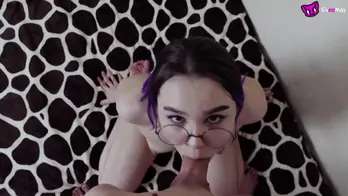 Mistress deeply sucks dick and doggystyle until husband returns home