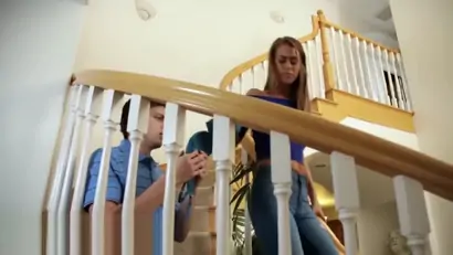 Angry wife takes it out on stepsons cock