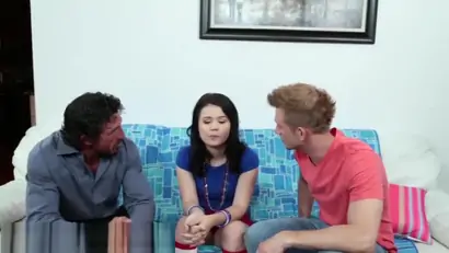 Yhivi double penetrated by new stepdad and stepbro