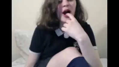 Cute college girl reveals her natural large breasts