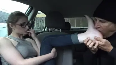 Luci lovett footdom in the parking lot