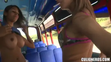 Two remarkable girls luna and natasha undress in the train