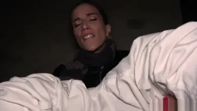 Public agent night time outdoor sex at the station