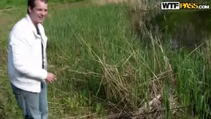 Hot and young girlie ella got out with her boyfriend to the nature and got seduced for naughty cuss