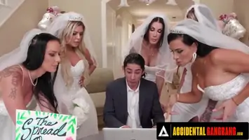 Passionate wooers reverse gangbang video