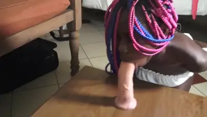 Sucking training of submissive black slut