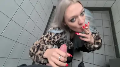 Kinky teen 18 babe sucks cocks empty on rest area toilets
