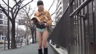 Asian babe shows panties