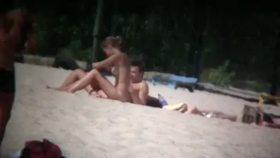 Hot images from a nude beach with naked skinny chicks