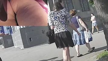 Soft upskirt butt on the public transport