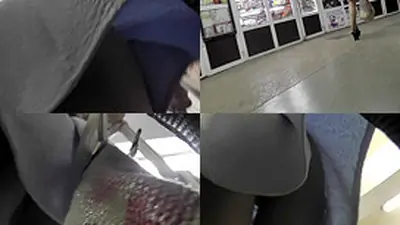 Upskirting video show sexy skinny ass of a hot blonde
