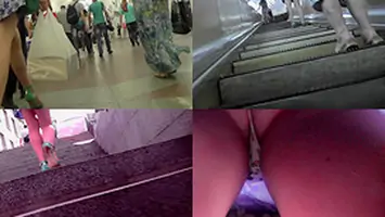 G string of a sexy lady seen in free upskirt video