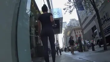 Stalking an ebony girl in tights