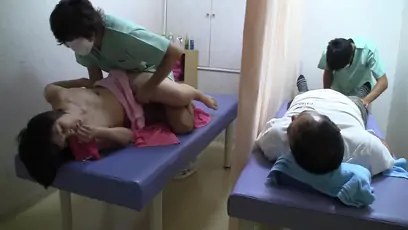 Sexual massage next to her husband madam if you make a sound we will find out