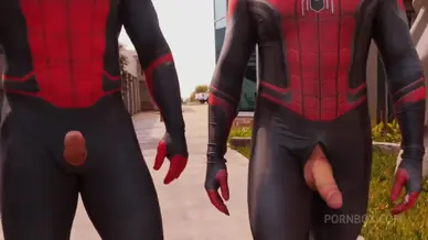 Two spiderman vs tattooed babe mandi cat