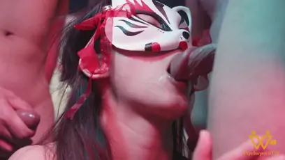 Horny asian girls first orgy with bukkake and bdsm 6k