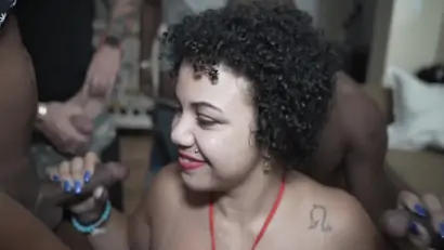 Ebony babe kylie fae gets banged out by a bunch horny strangers