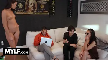 X ray vision glasses give our stud the confidence he needs to fuck his bitchy boss
