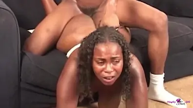 All her curves bounce around the couch while the fat ebony milf sucks and fucks
