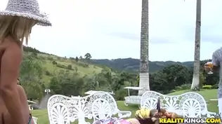 Blonde diana cadilac teases jamaica outdoor