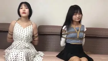 Step sisters tied gagged drooling