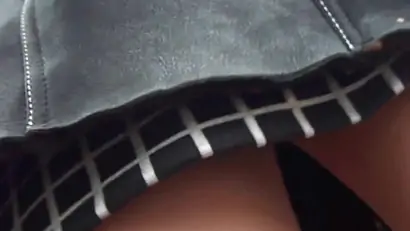 A randy loves to film mature women up skirt