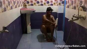Busty indian chick selfshot video after shower