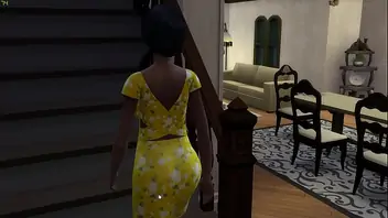 Ebony mom and daughter and big black dick