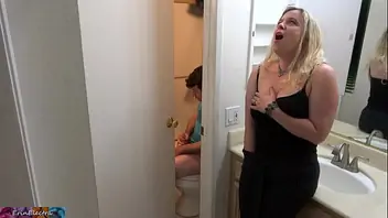 Huge tits milf caught nude naked in bathroom