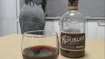 Husband video taping his wife eating black cum